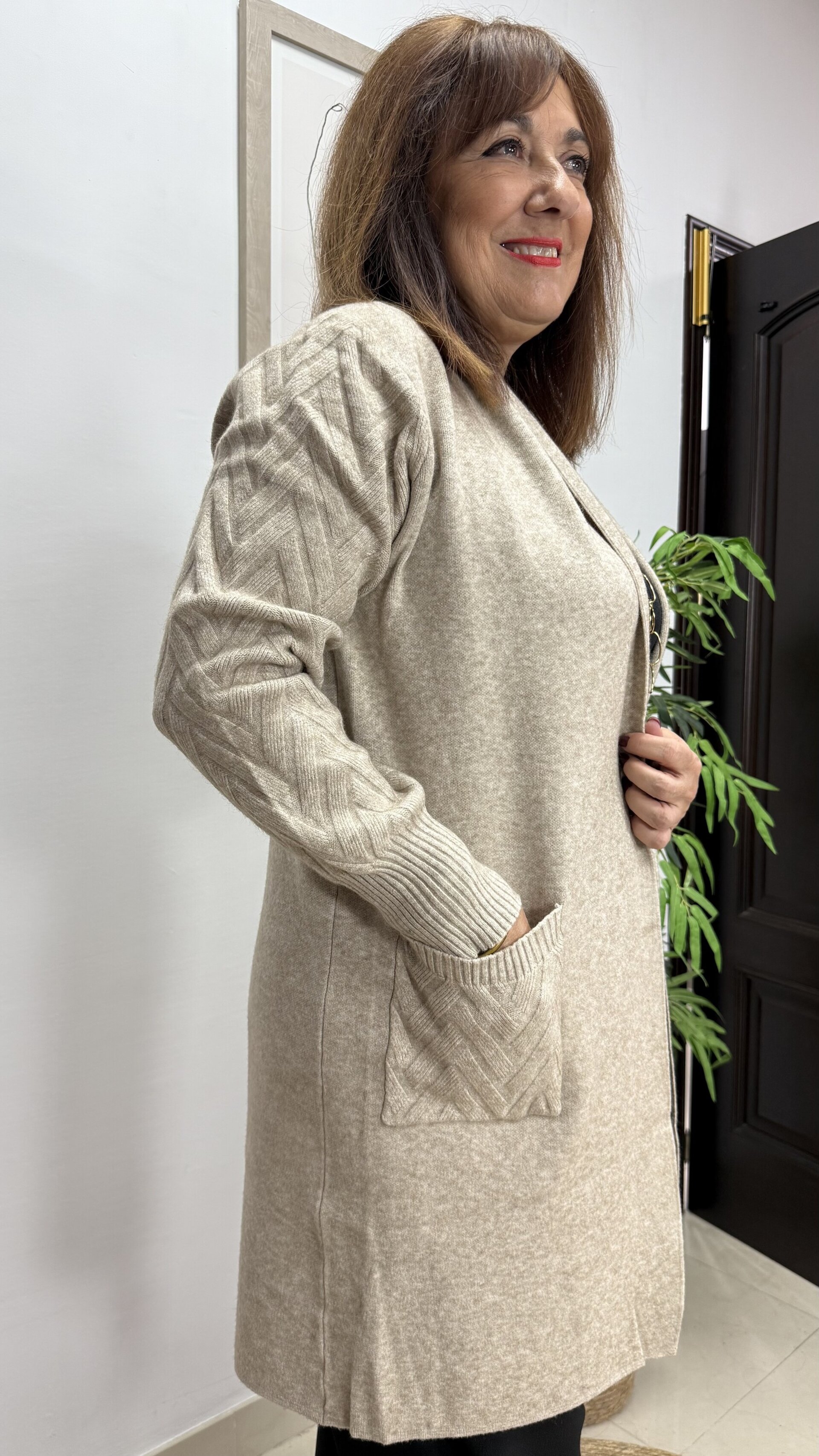 Rebeca Smoking Trenzada Beige - 3