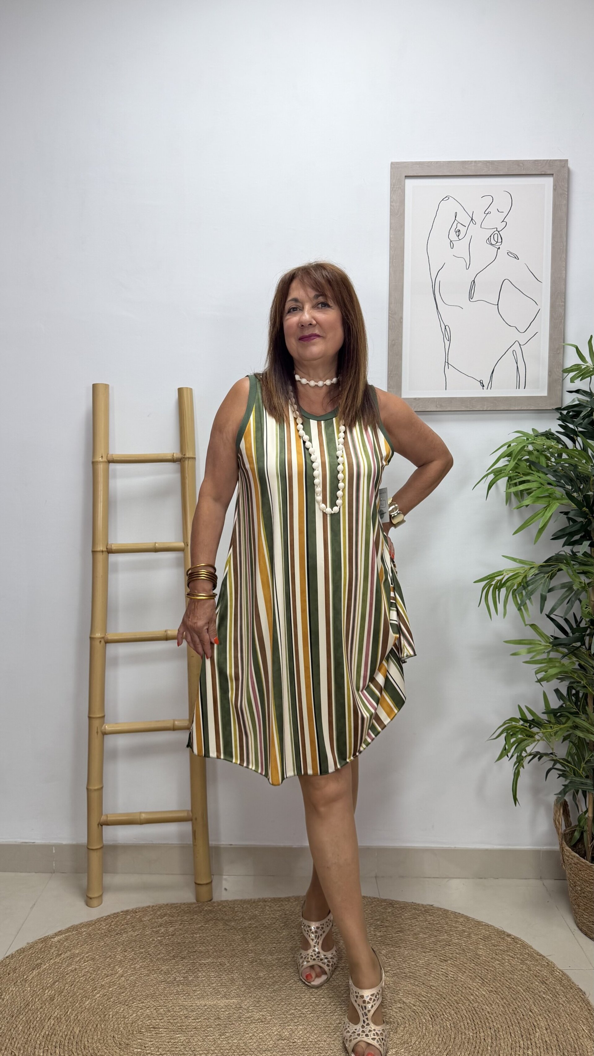 Vestido Corto Rayas - 1