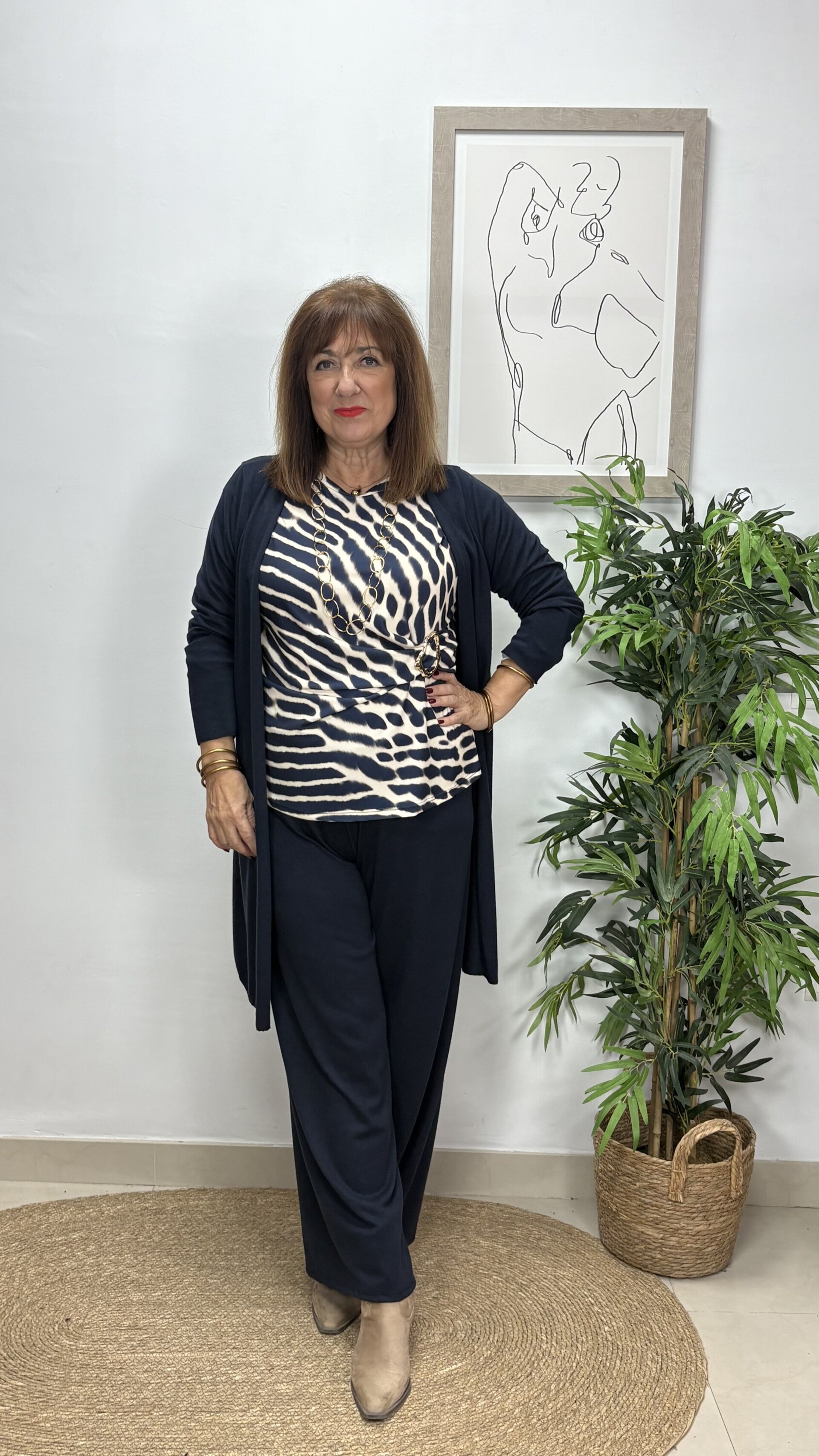 Pantalón Liso Lana Azul - 2