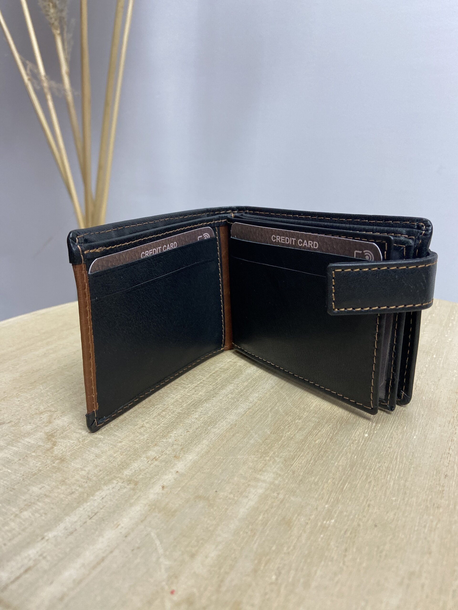 Cartera Piel Marrón - Negra - 2