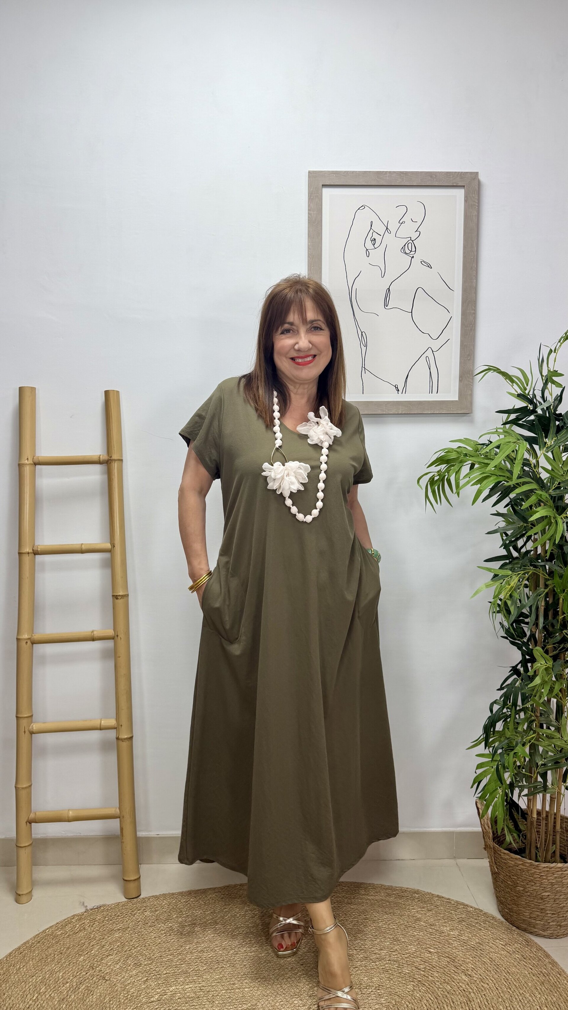Vestido Carlota Verde Caqui - 2