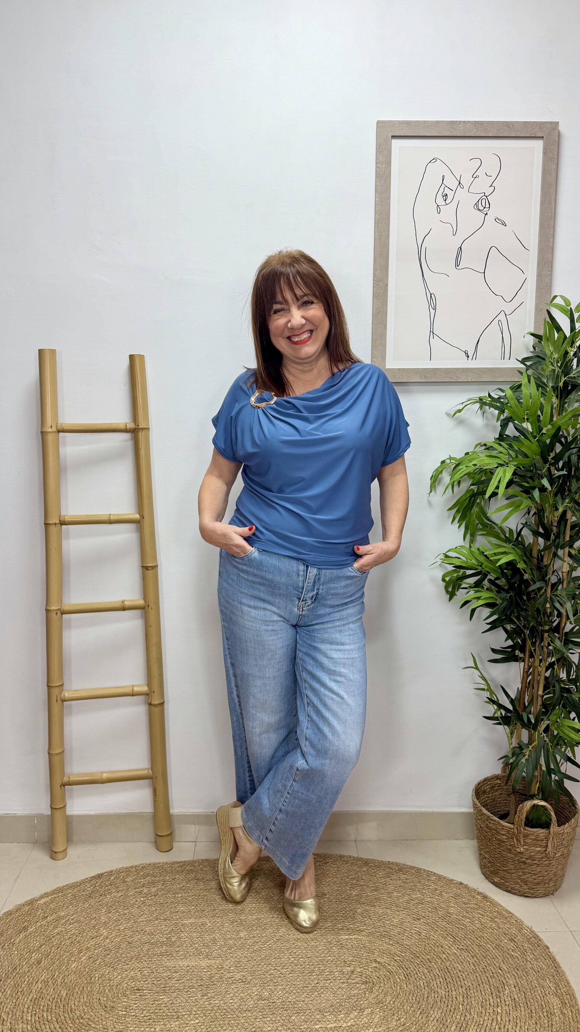 Blusa Hebilla Licra Indigo - 1