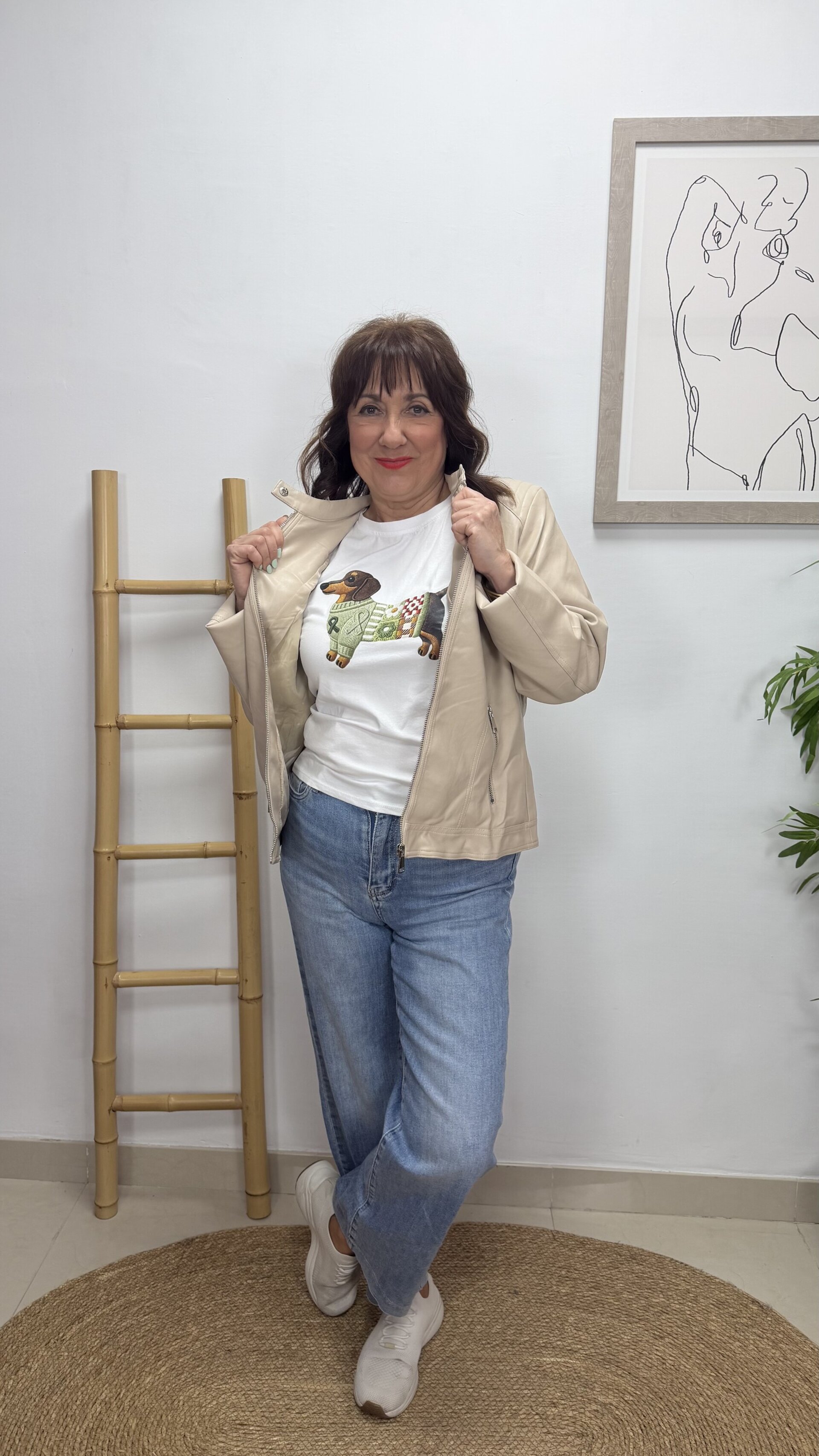 Cazadora Polipiel Reactivo Beige - 2