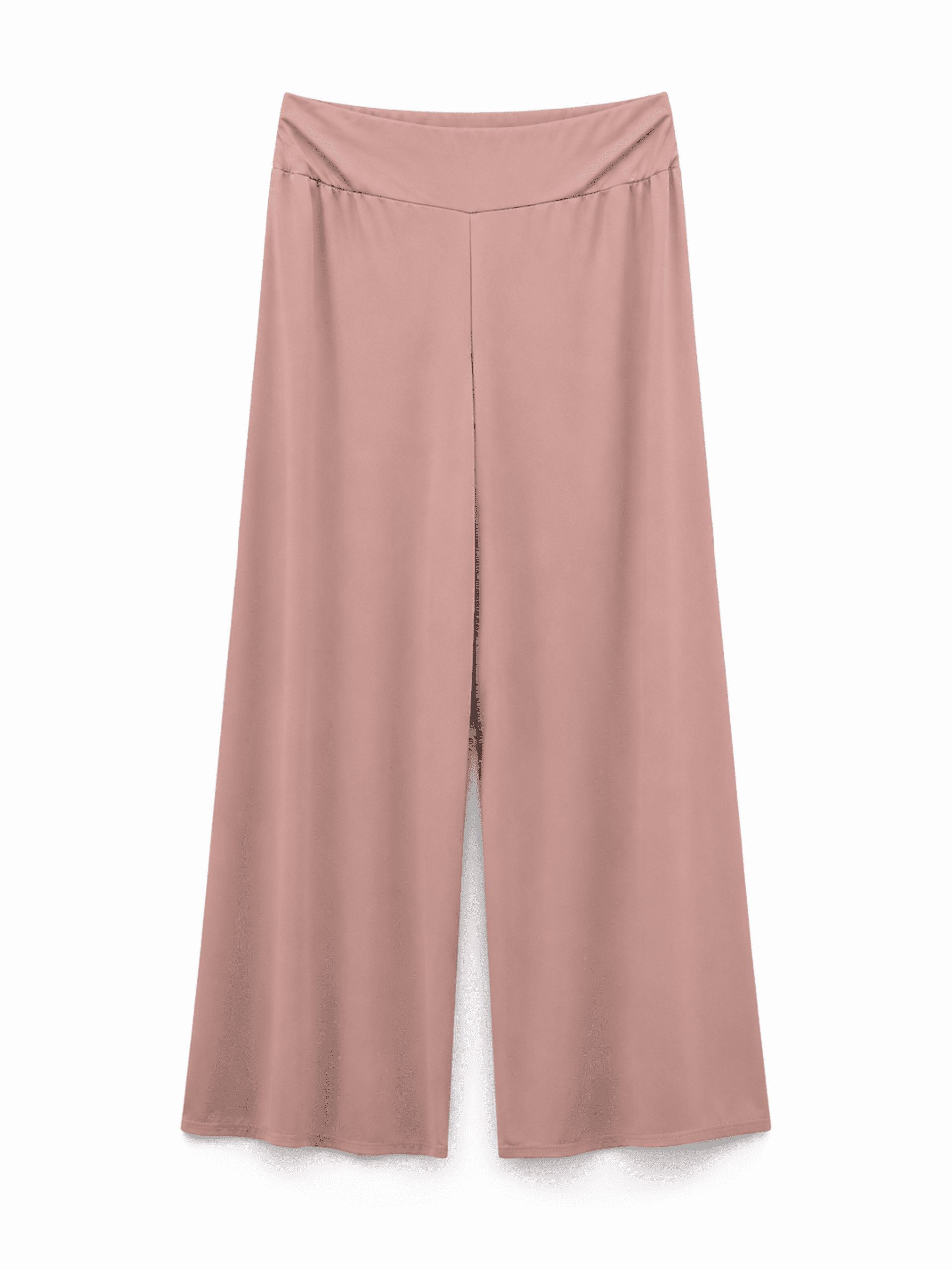 Pantalón Liso Licra Fría Rosa Empolvado - 1