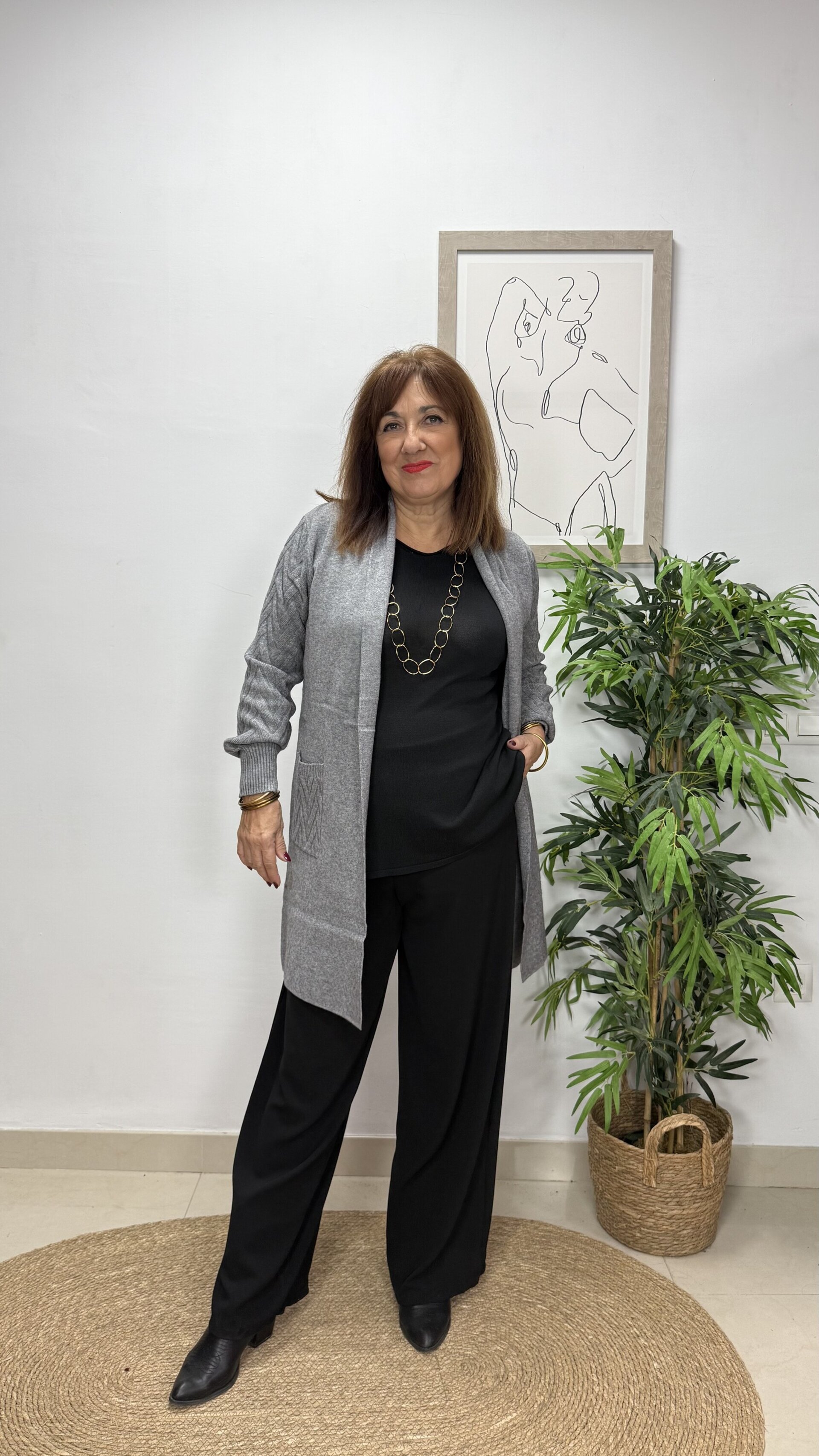 Rebeca Smoking Trenzada Gris - 1