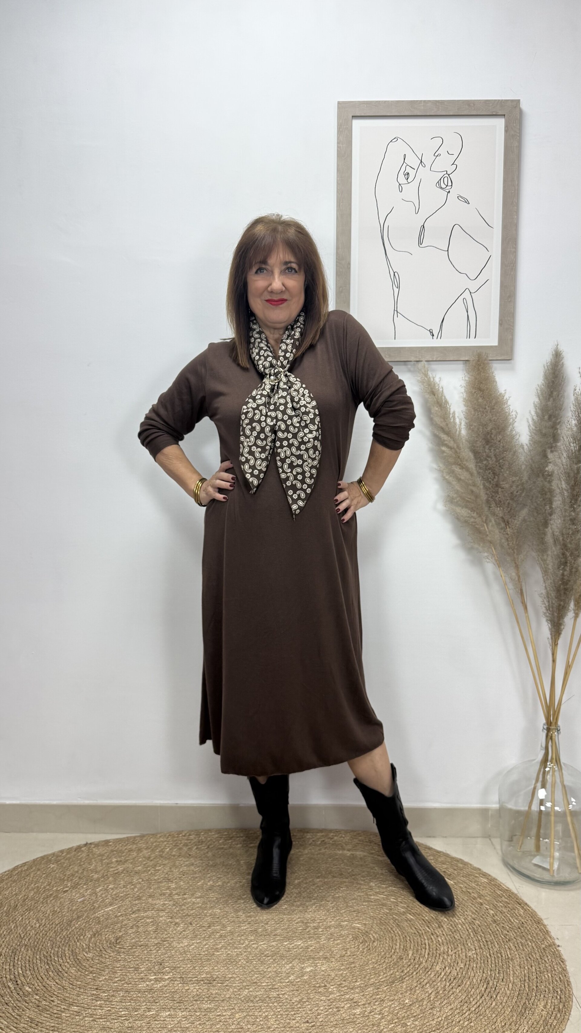 Vestido Punto Marrón - 1