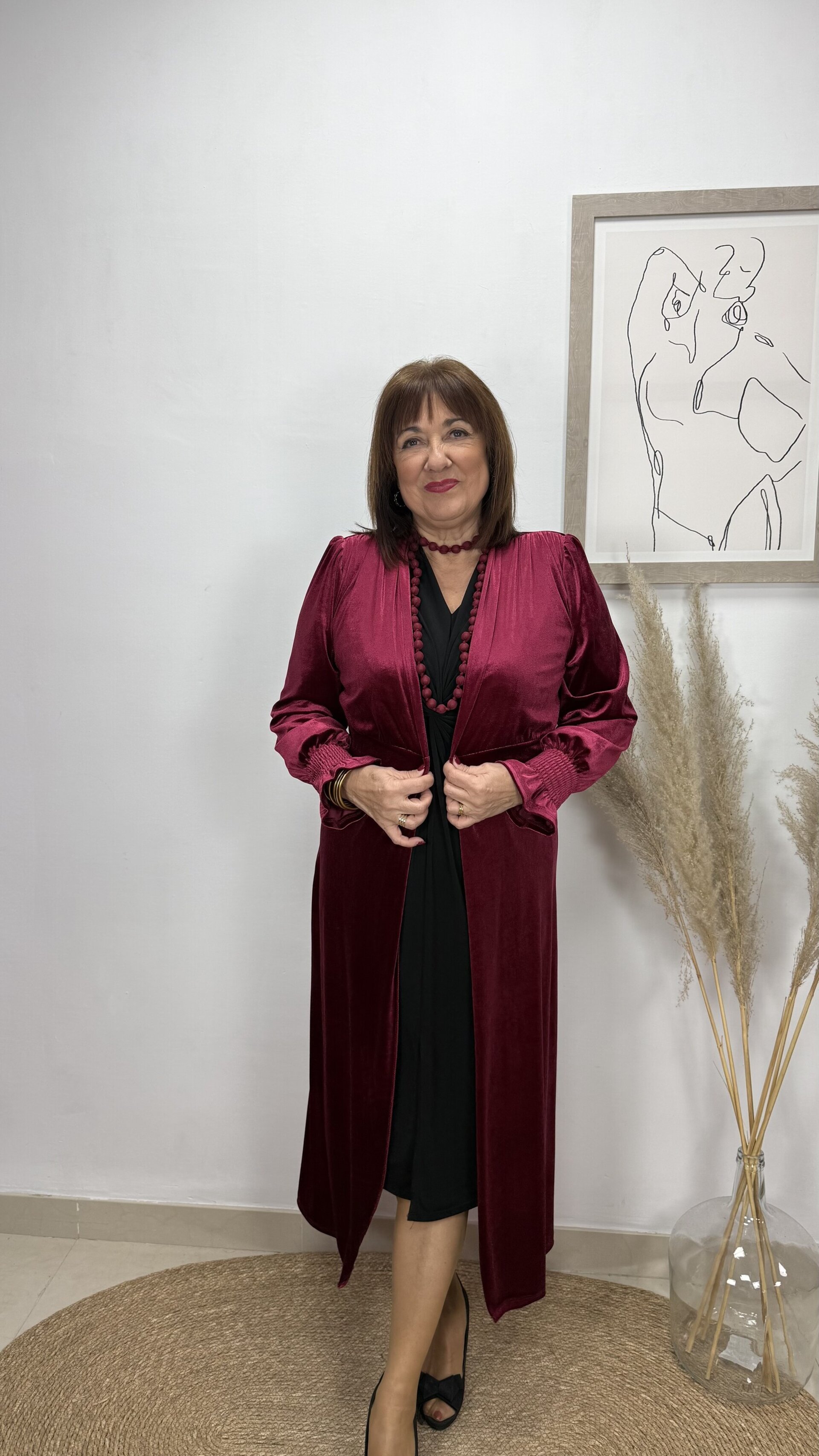 Abrigo Fiesta Burdeos - 1