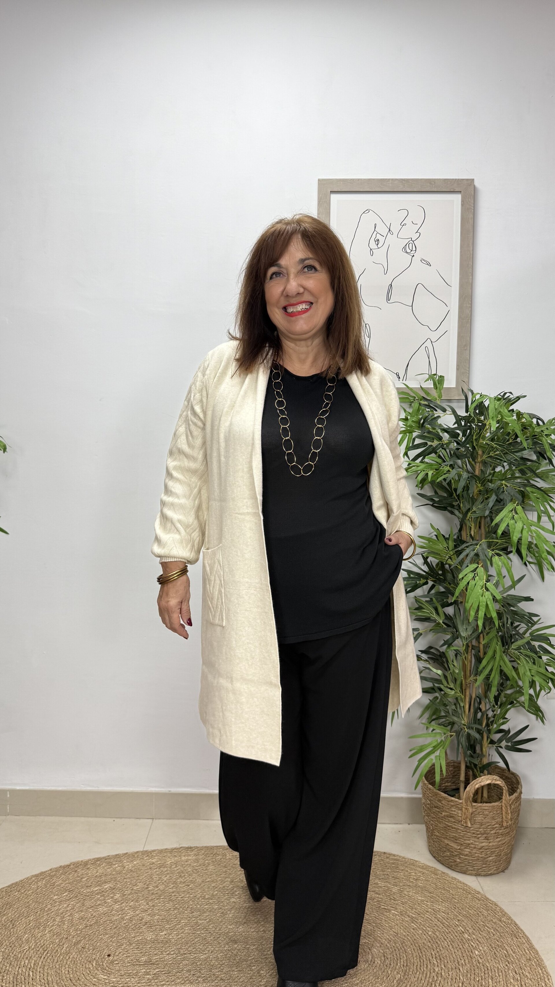 Rebeca Smoking Trenzada Blanco Roto - 1