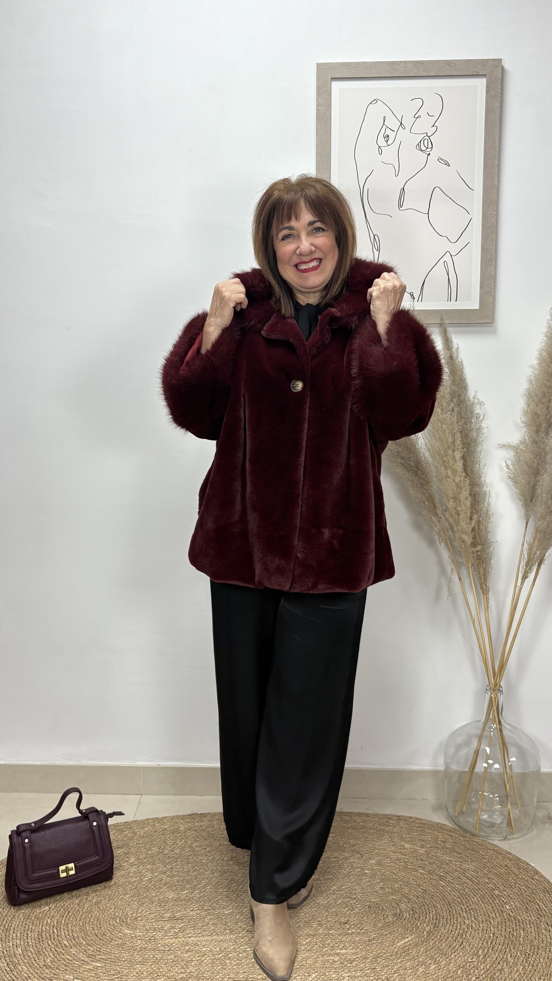 Chaquetón Pelo Klaus Burdeos - 1