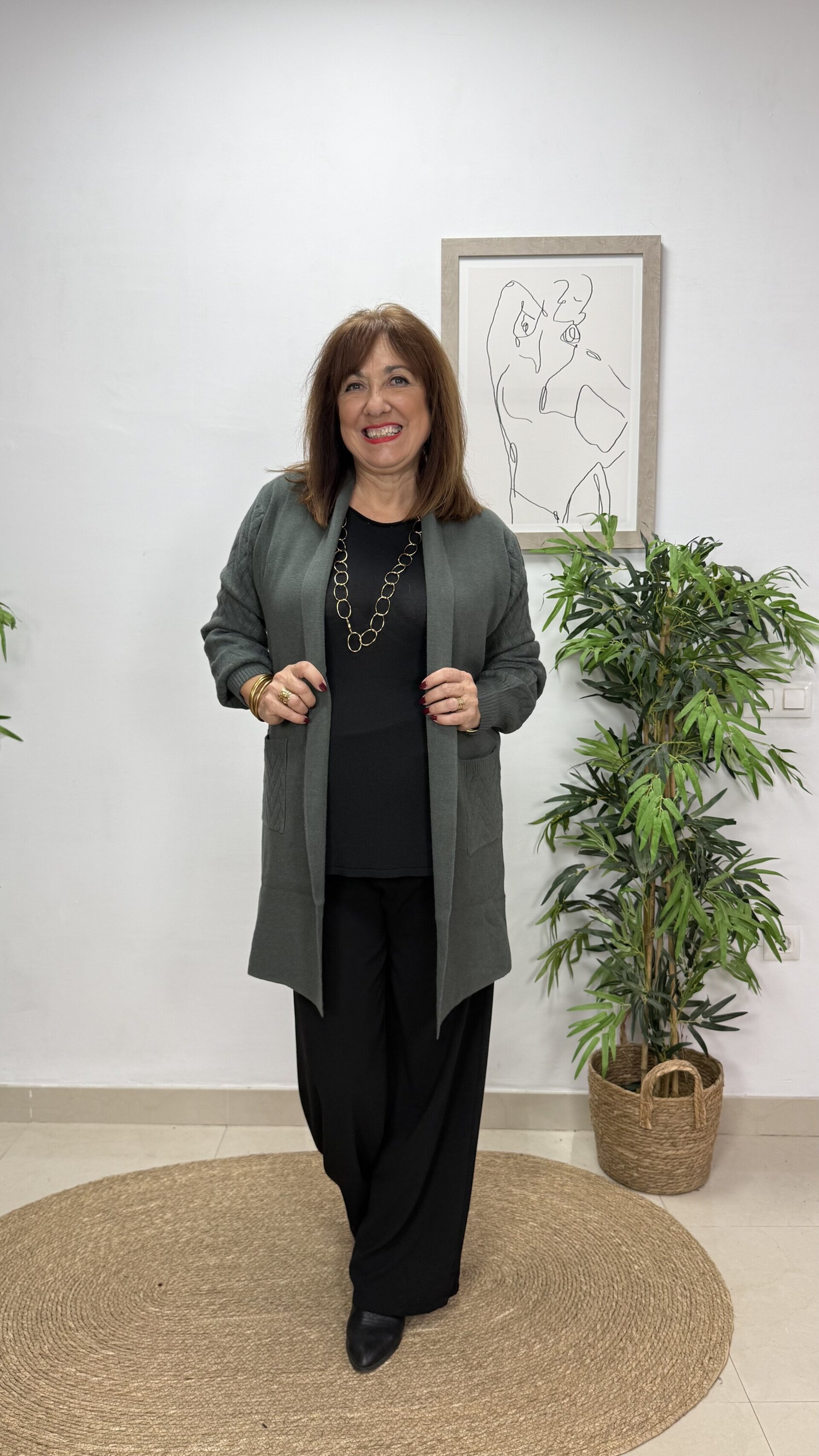 Rebeca Smoking Trenzada Verde - 1