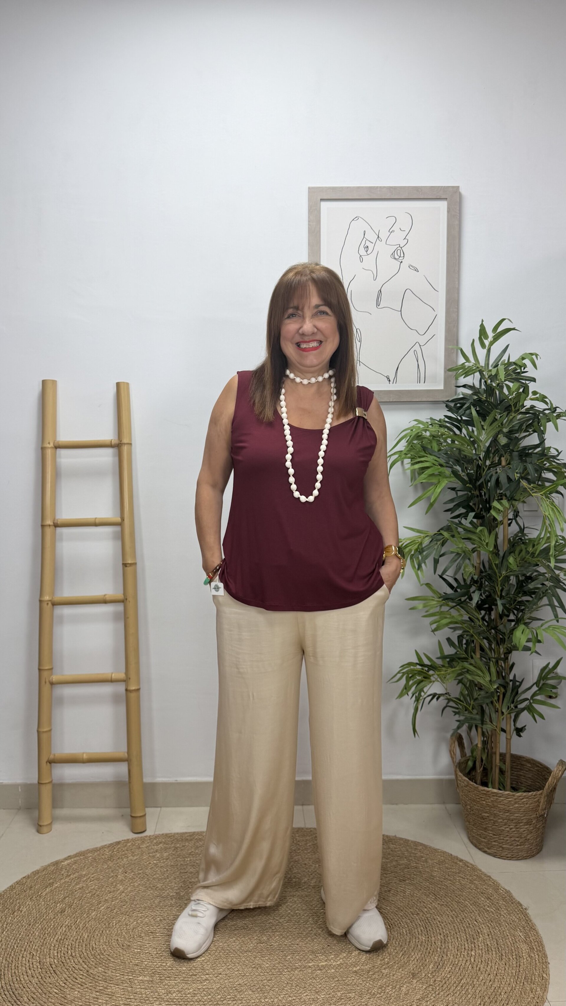 Blusa Broche Burdeos - 1
