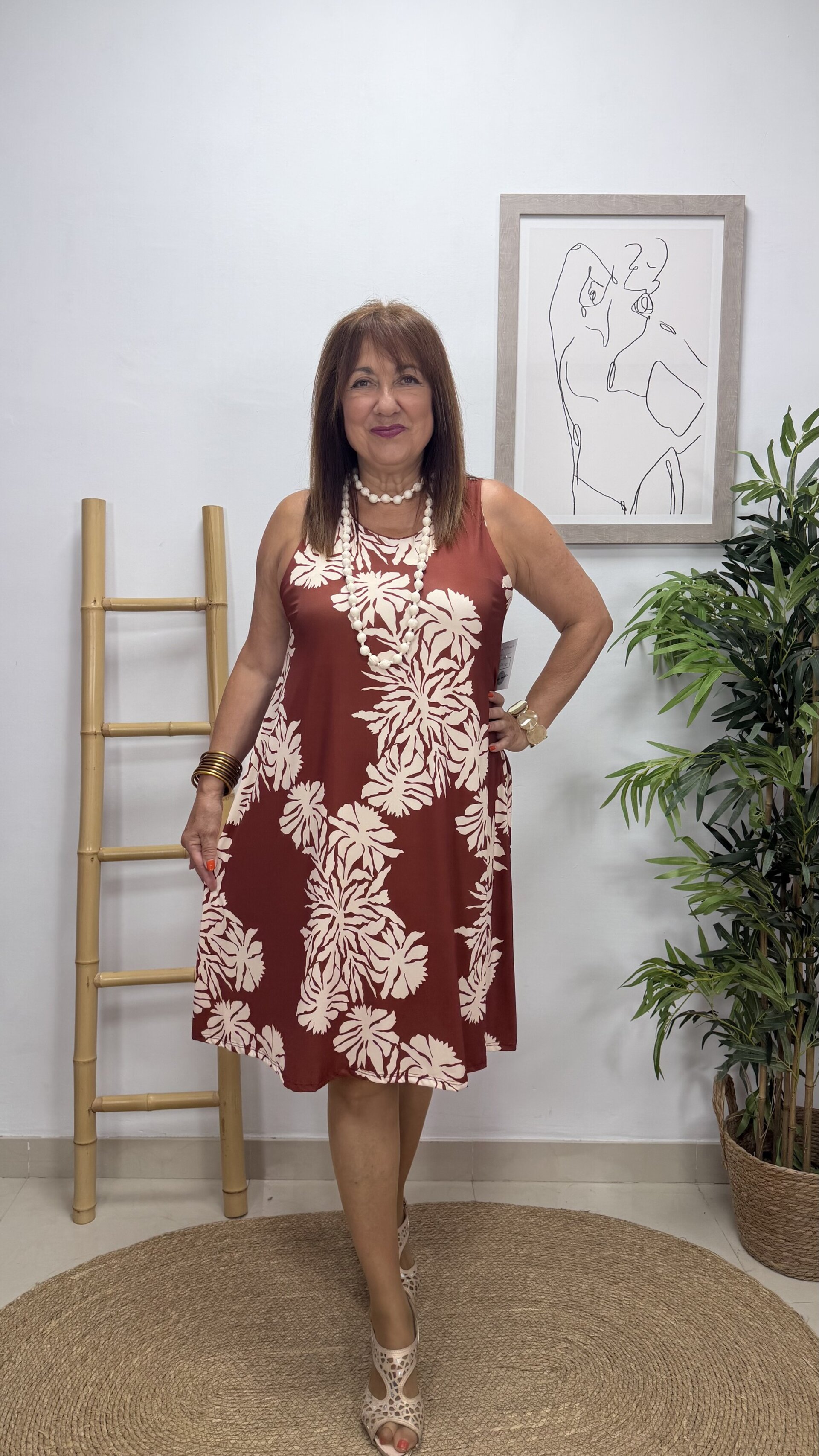 Vestido Corto Nerea Marrón - 1