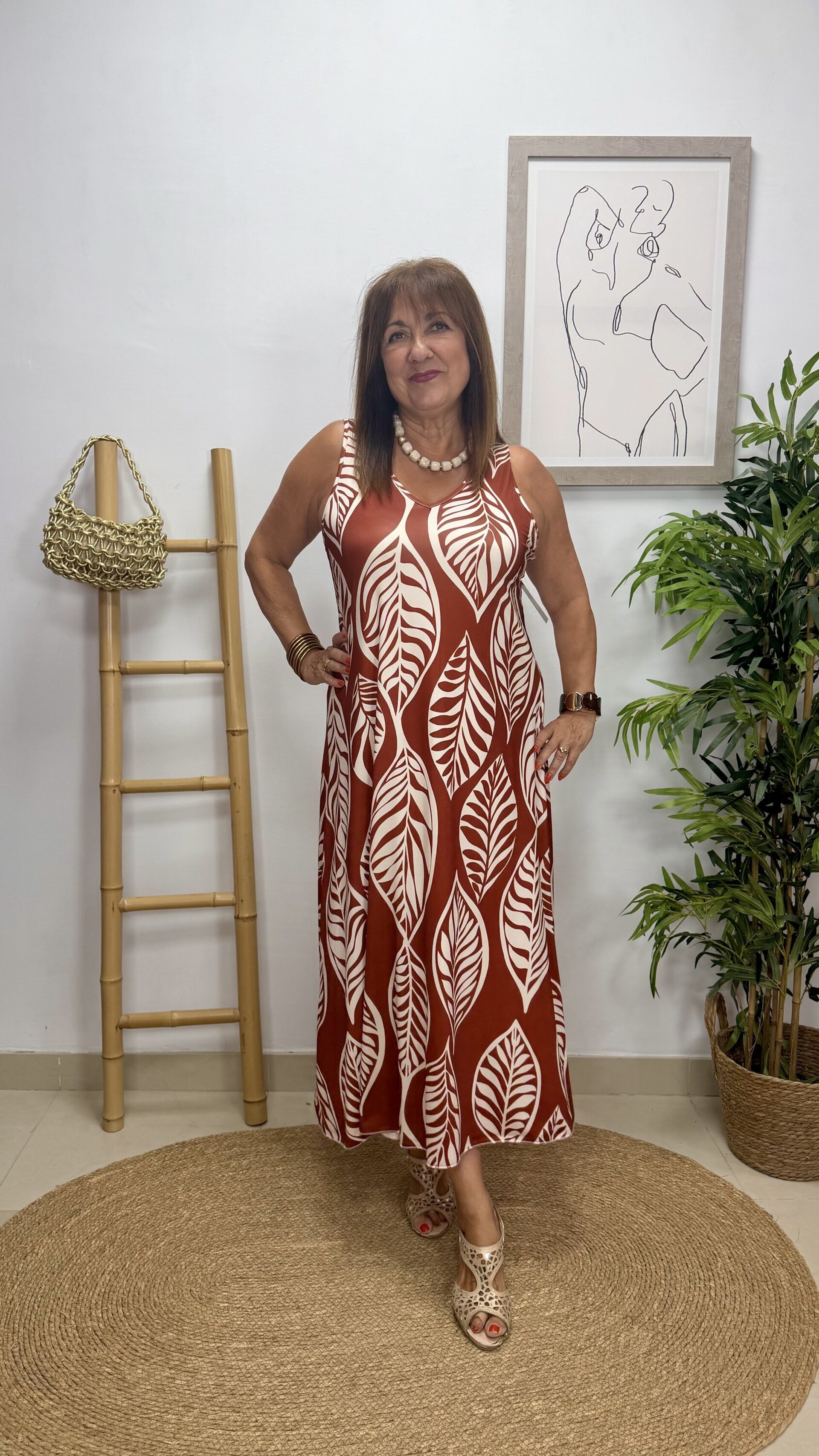 Vestido Hojas Largo Caldera - 2