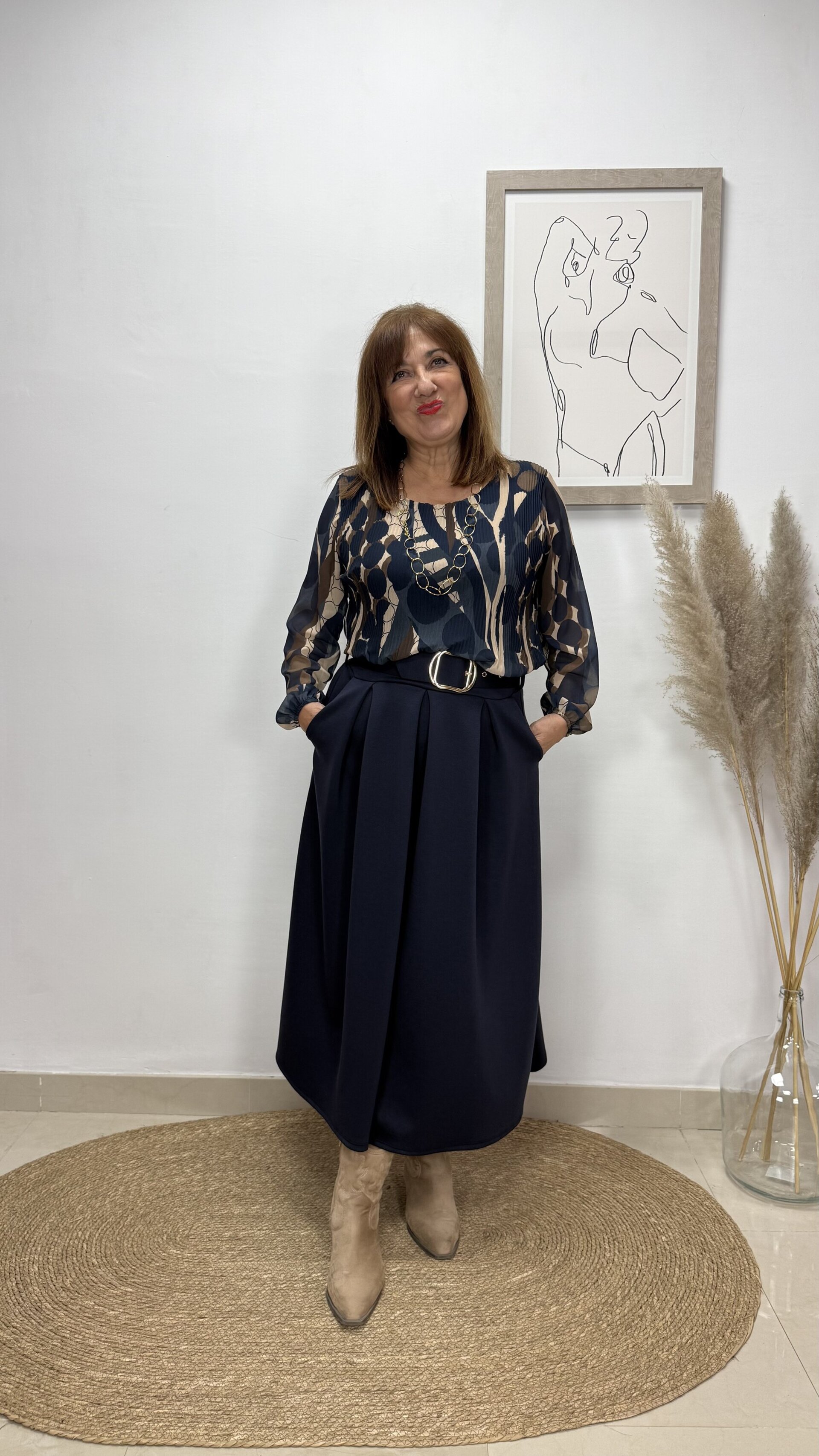 Blusa bolos Azul - 2