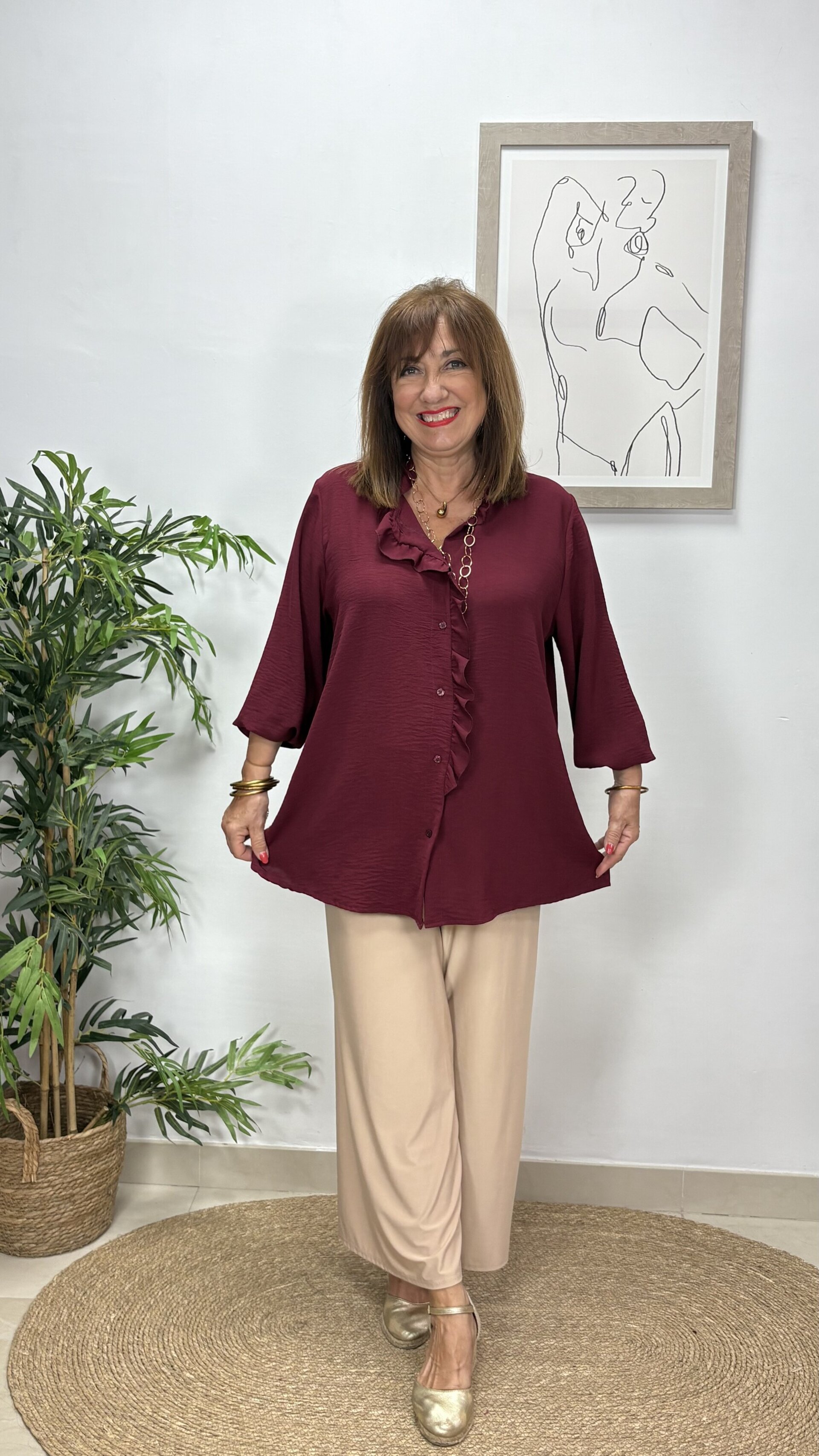 Camisa Volante Burdeos - 2