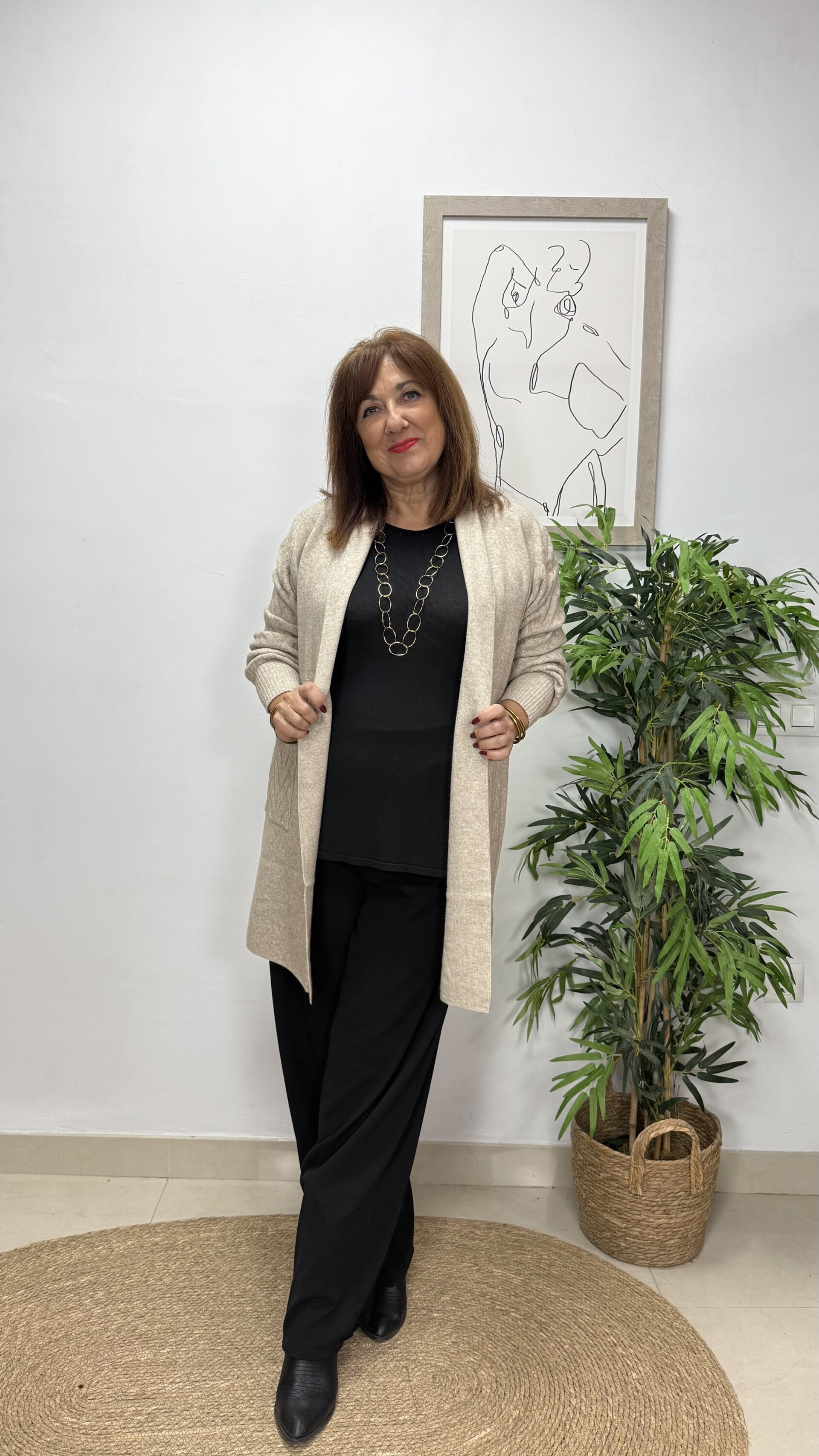 Rebeca Smoking Trenzada Beige - 1