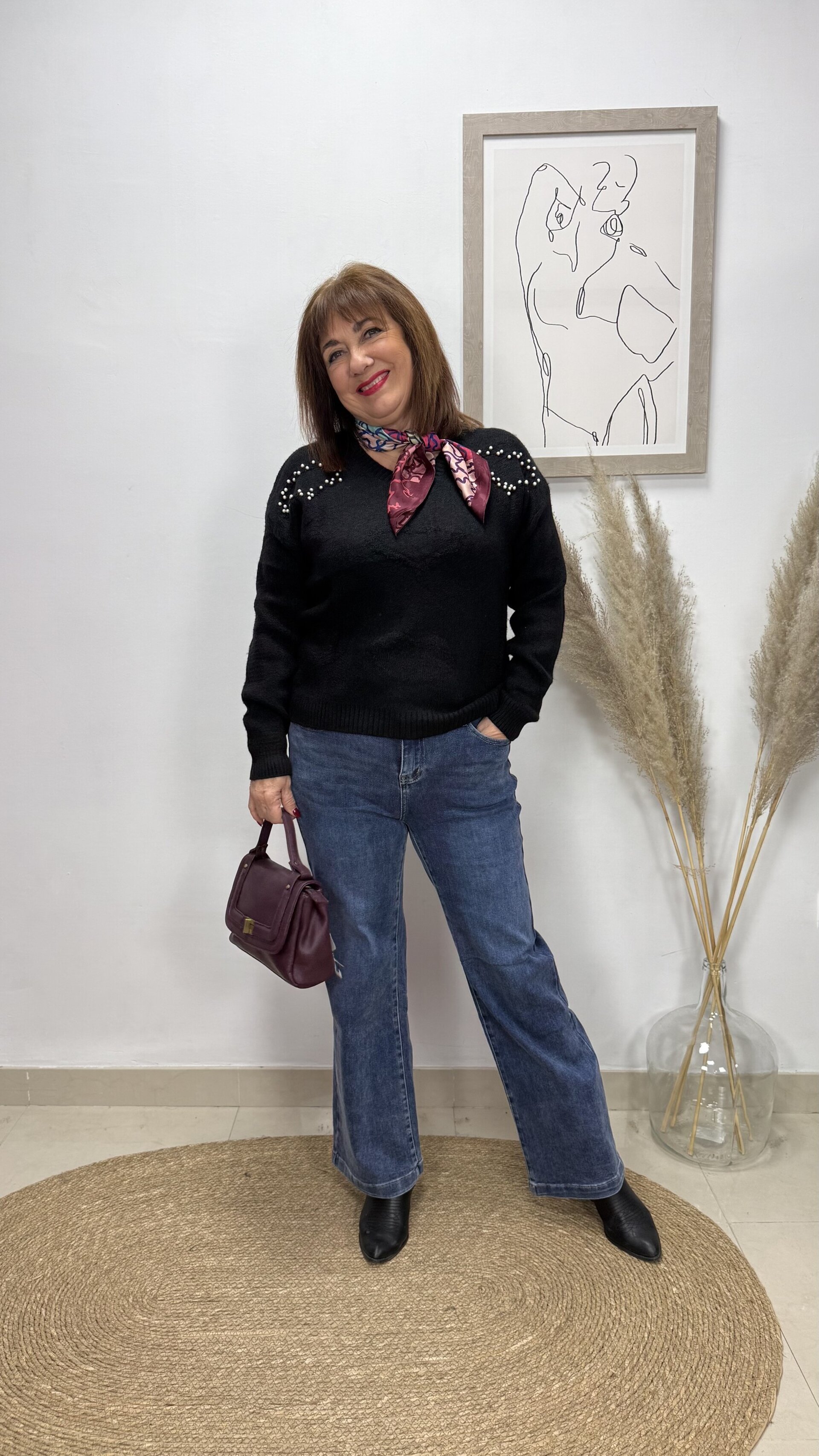 Jersey Corazón Perlas Negro - 4