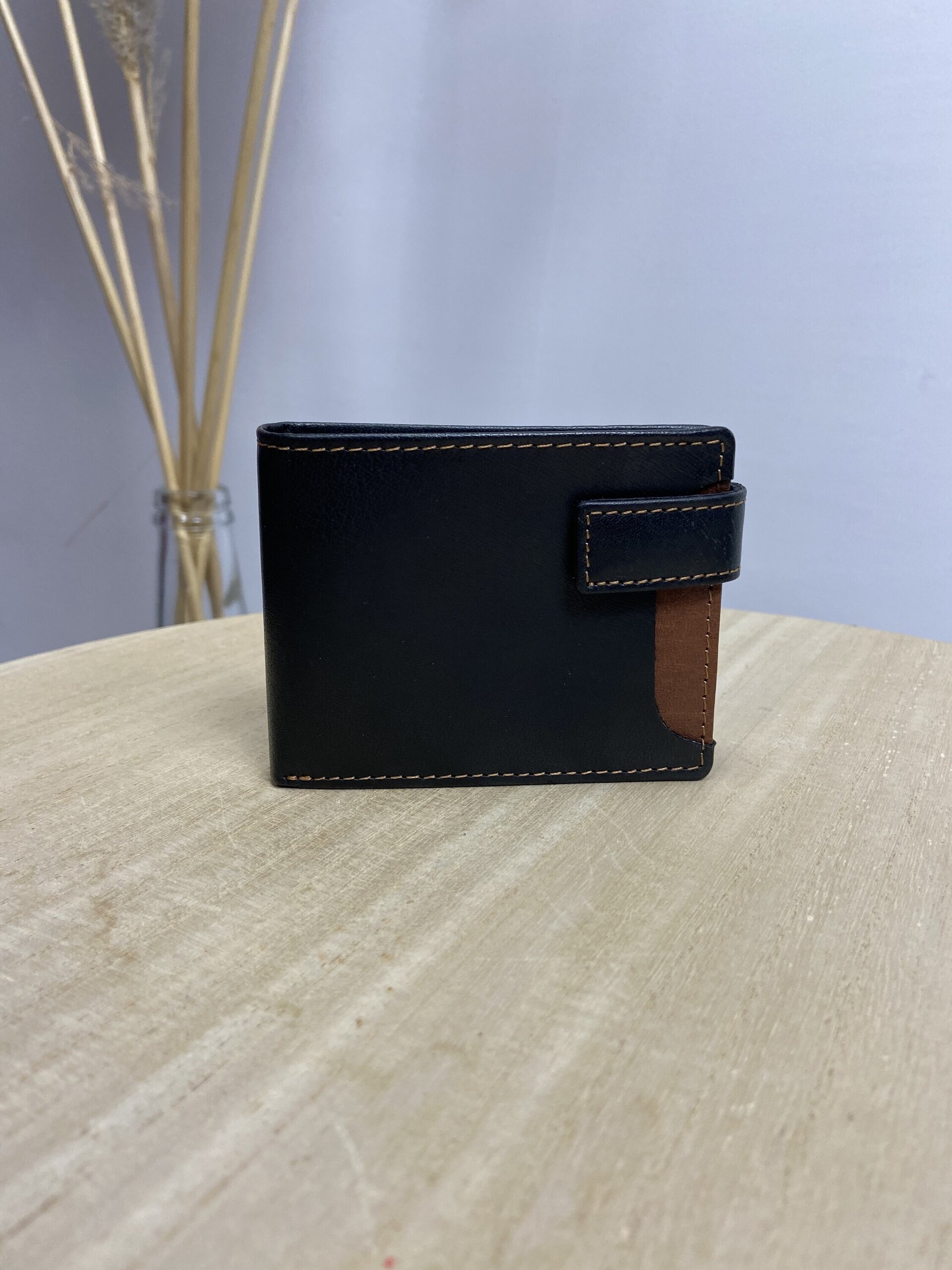 Cartera Piel Marrón - Negra - 1