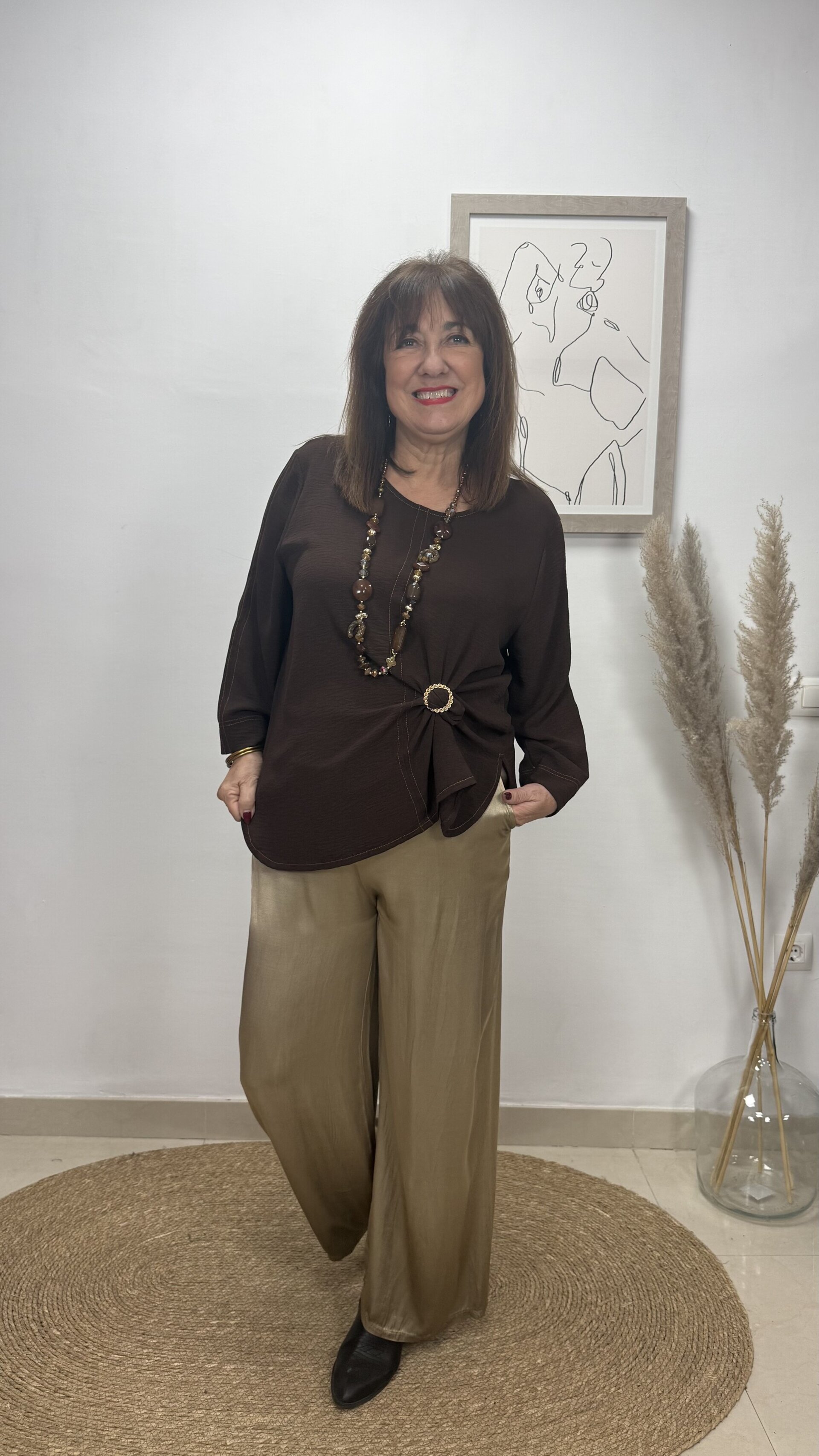 Blusa Claudia Marrón - 1