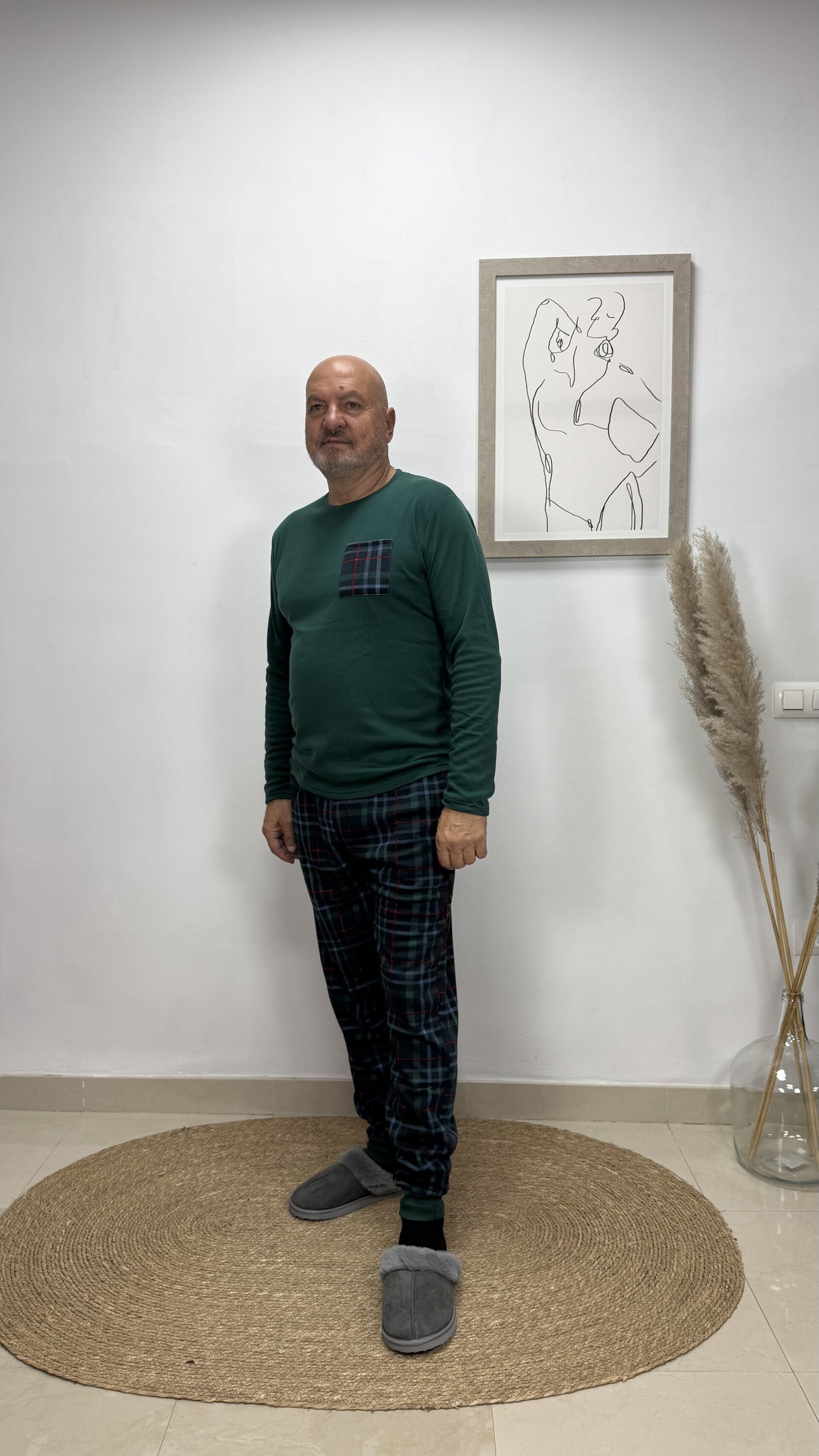 Pijama Cuadros Verde Hombre - 2