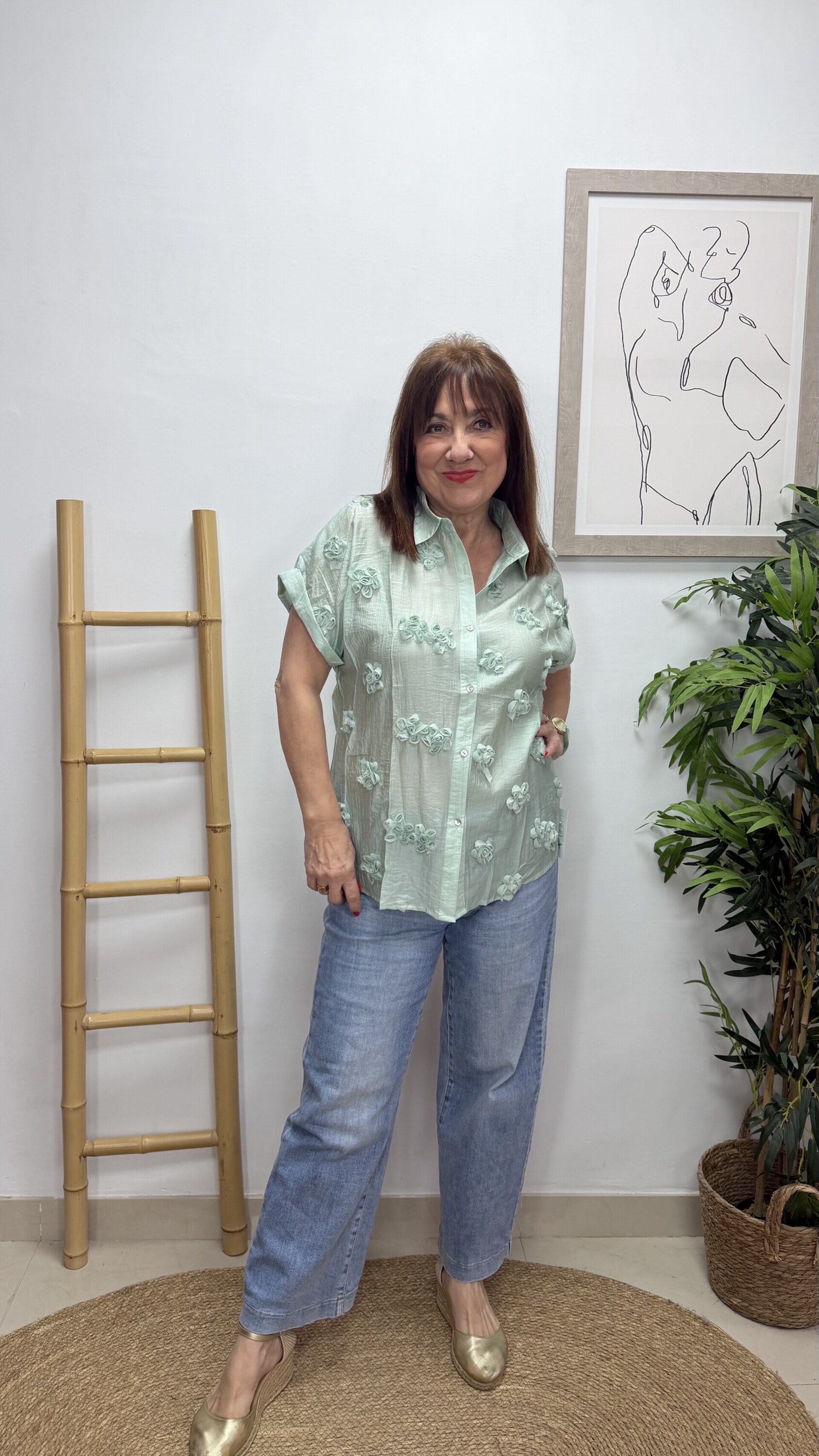 Blusa Flor Rearce Verde - 2