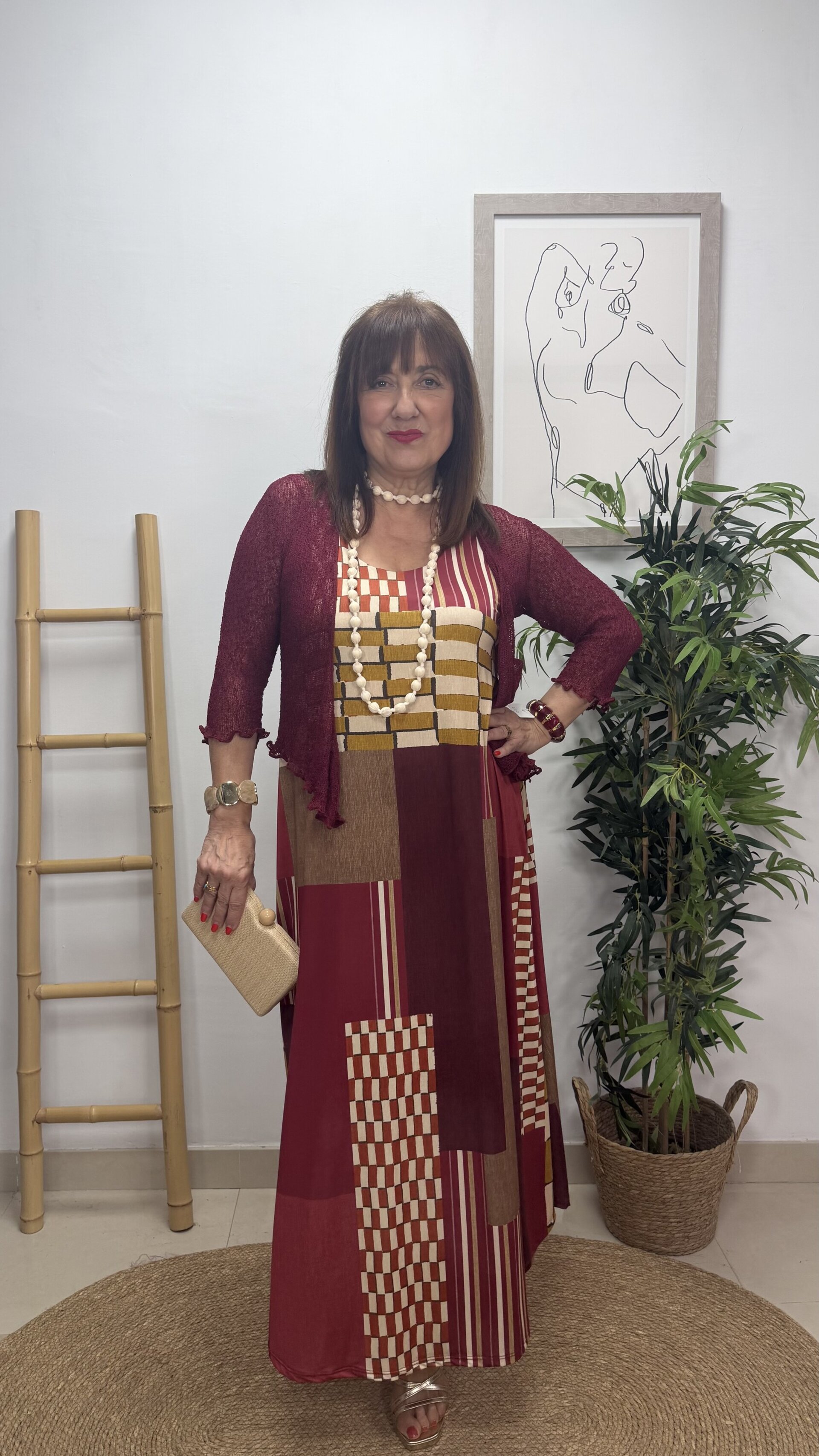 Vestido Mosaico Burdeos - 2