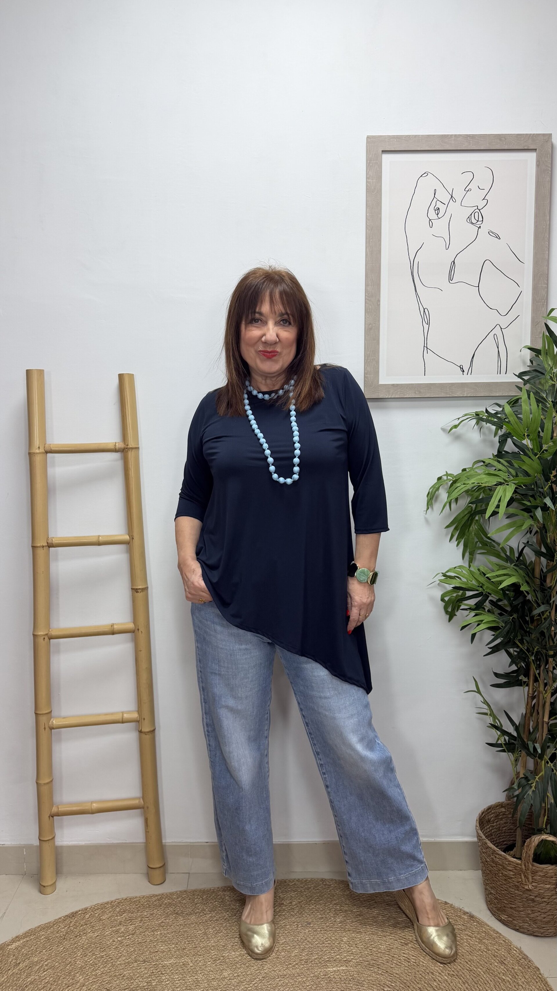 Blusa Asimétrica Azul - 1