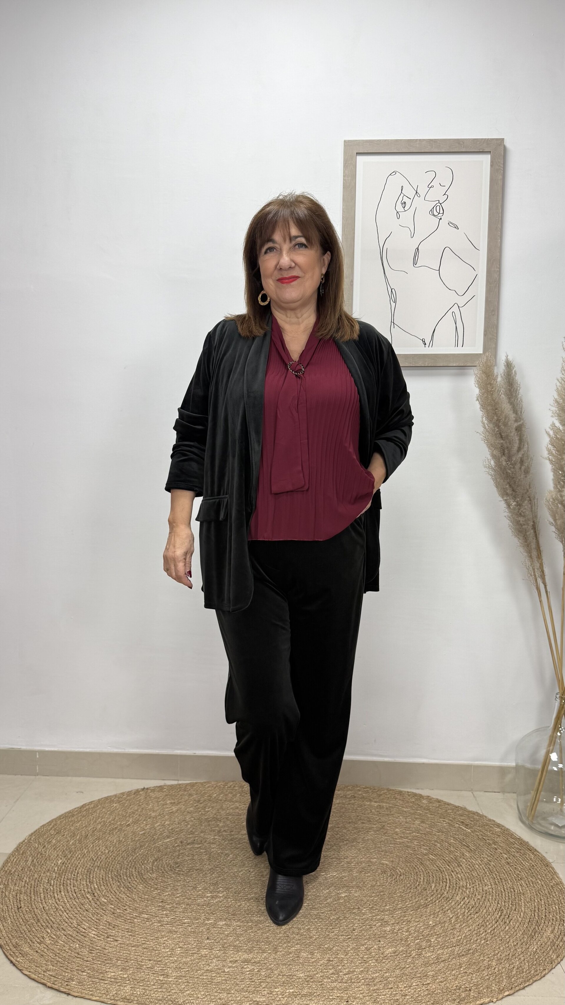 Blusa Microplisado Lazos Burdeos - 2