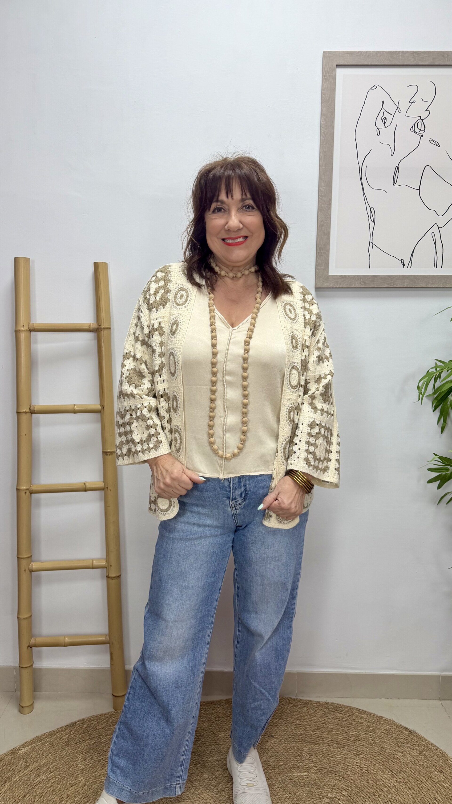 Chaqueta Croché Camel - 2