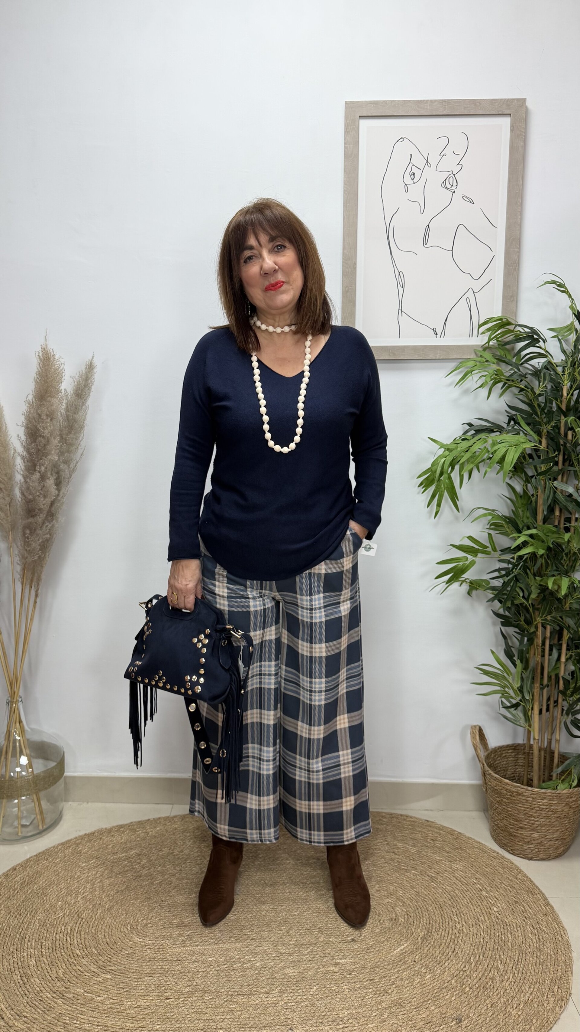 Pantalón Cuadros Azul - 3