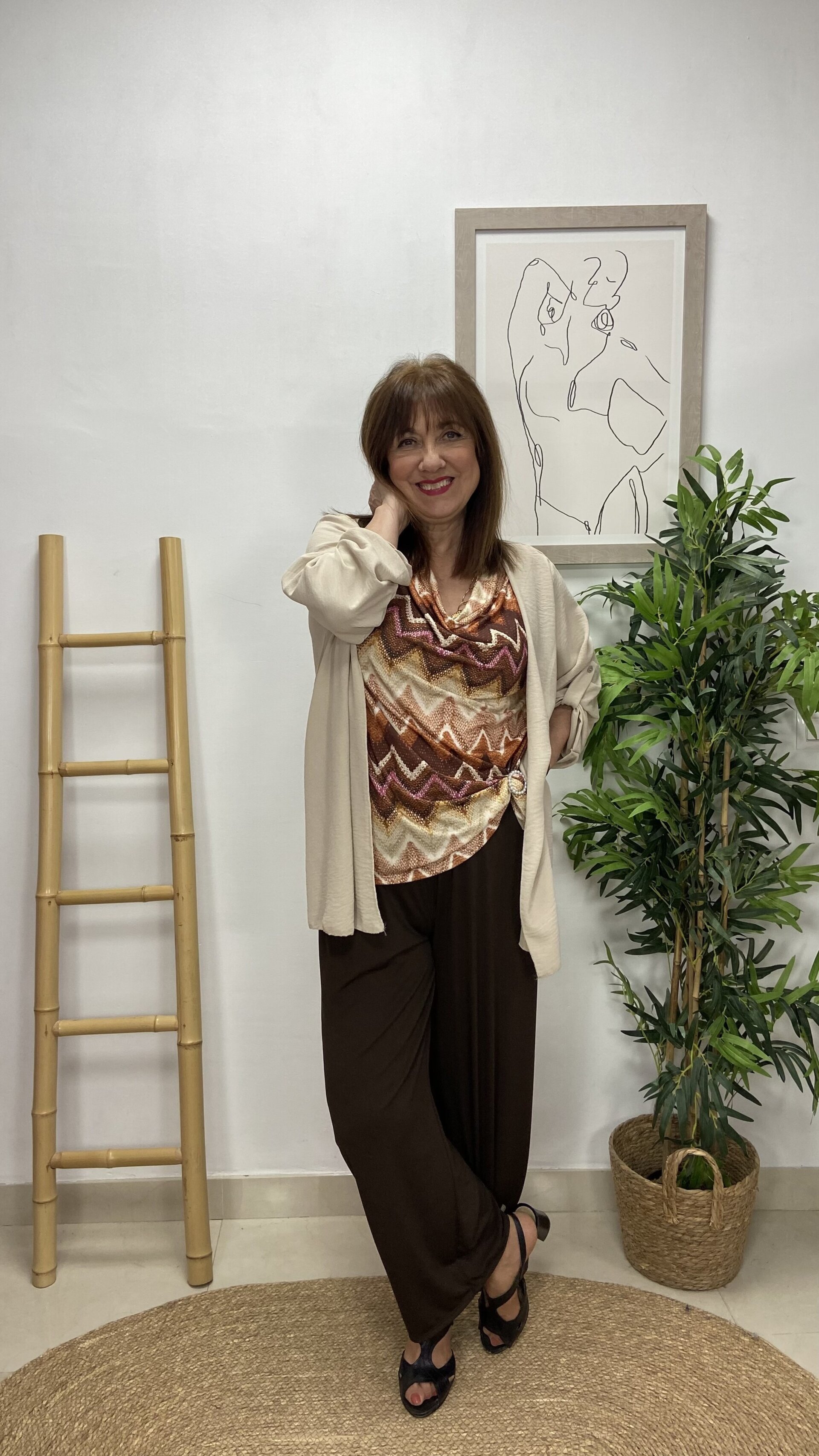 Blusa Chaqueta Integrada Beige - 1