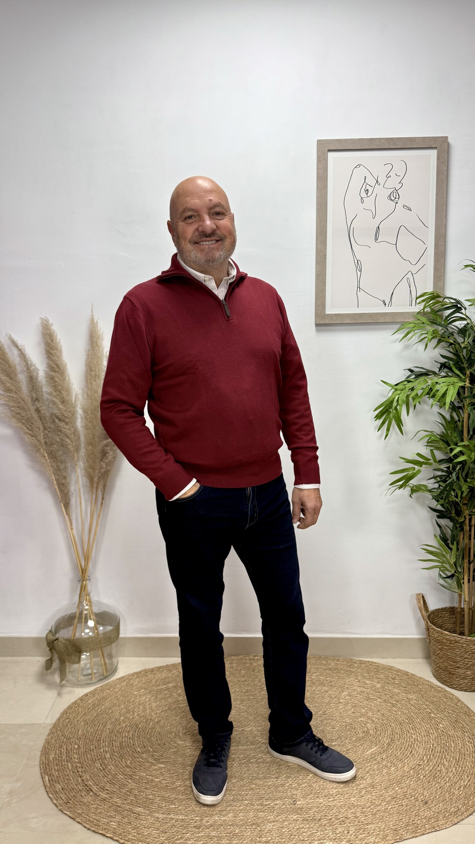 Jersey Media Cremallera - Burdeos - 2