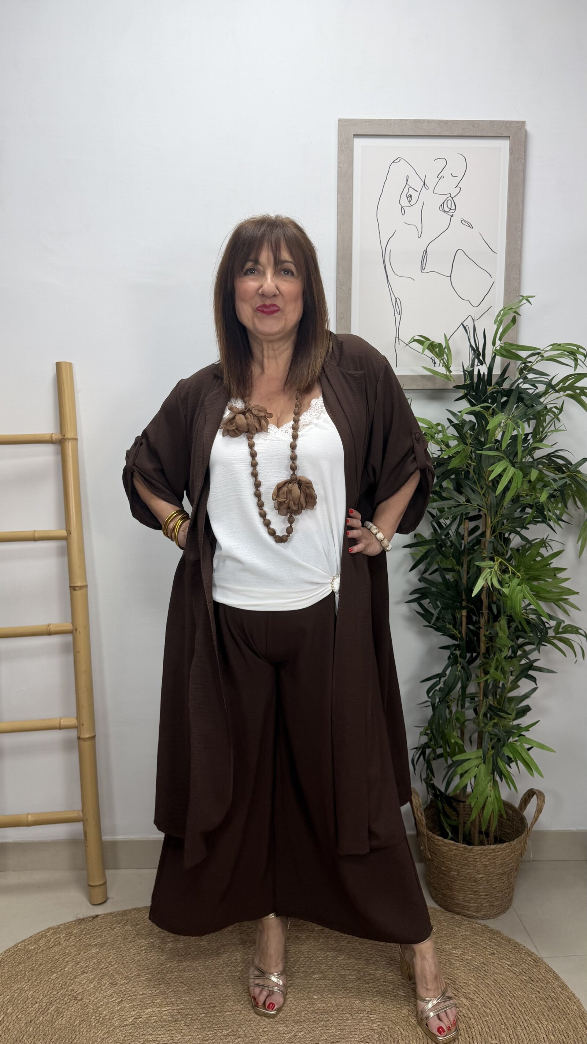 Conjunto Casaca Estefanía Marrón - 1